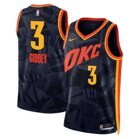 NBA Mænd Trøje Oklahoma City Thunder Josh Giddey 2023-24 Nike City Edition Sort Swingman